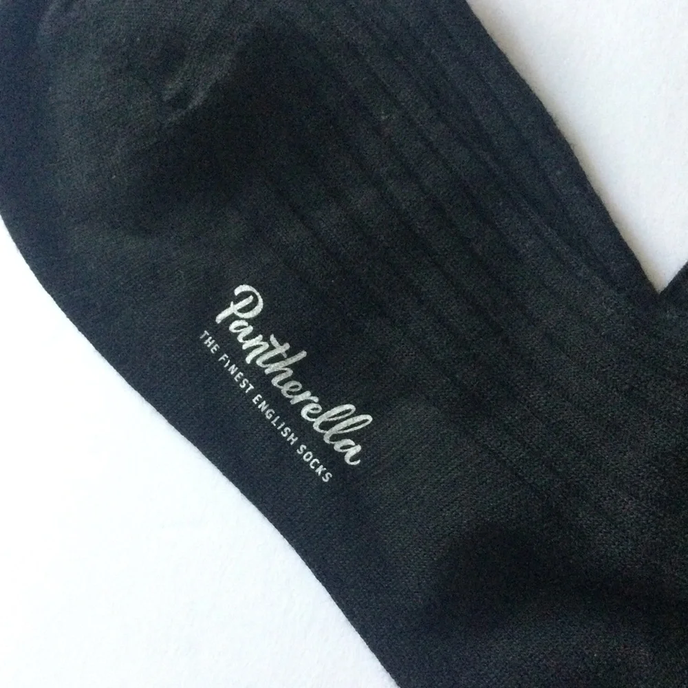 PANTHERELLA LABURNUM MENS FINE WOOL SOCKS IN BLACK SIZE LARGE NWT